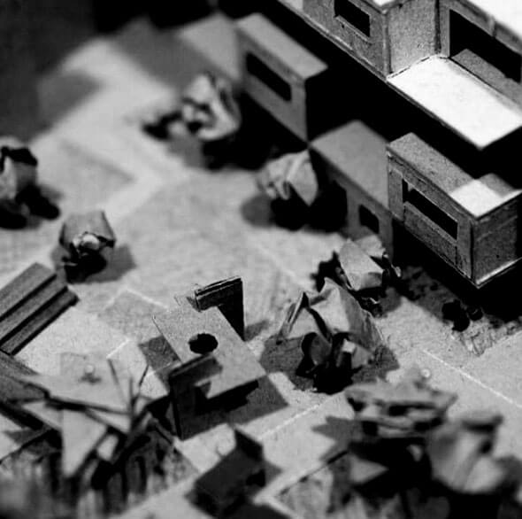 Housing Area in Tavros, Athens, main picture in black and white