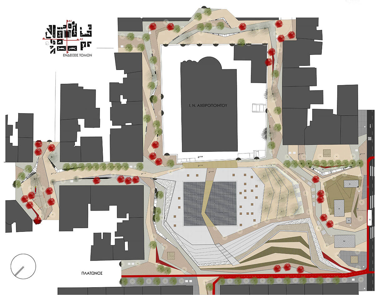 Aghias Sophias Street Regeneration Acheiropoiitos Square Plan