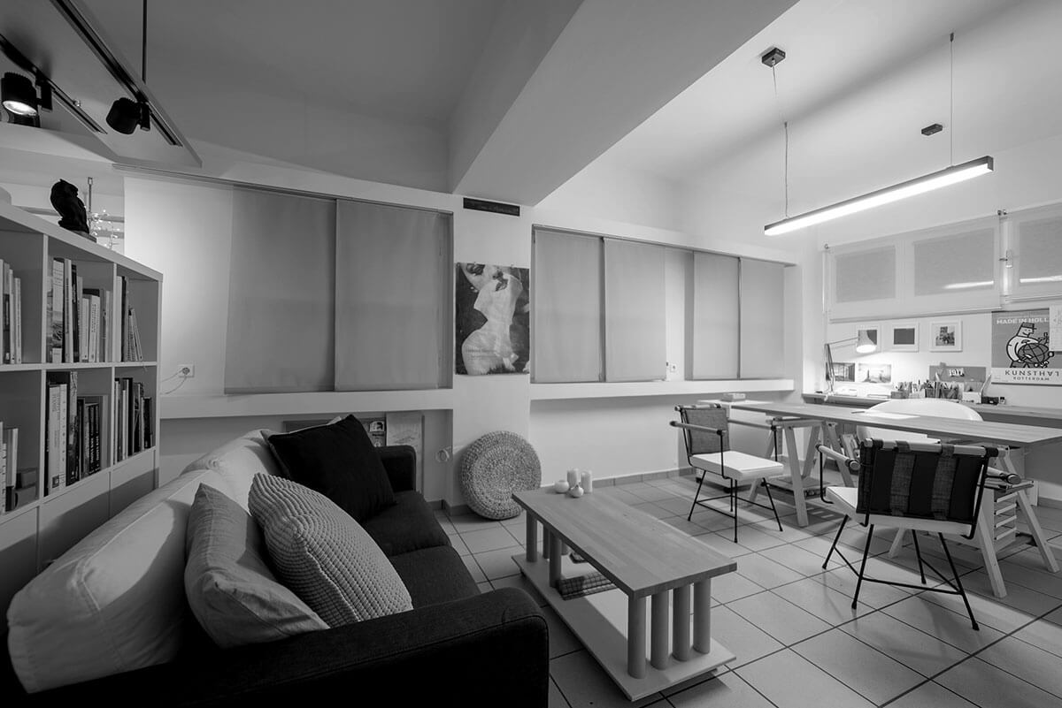 Home Office, Agios Nikolaos, main picture in black and white
