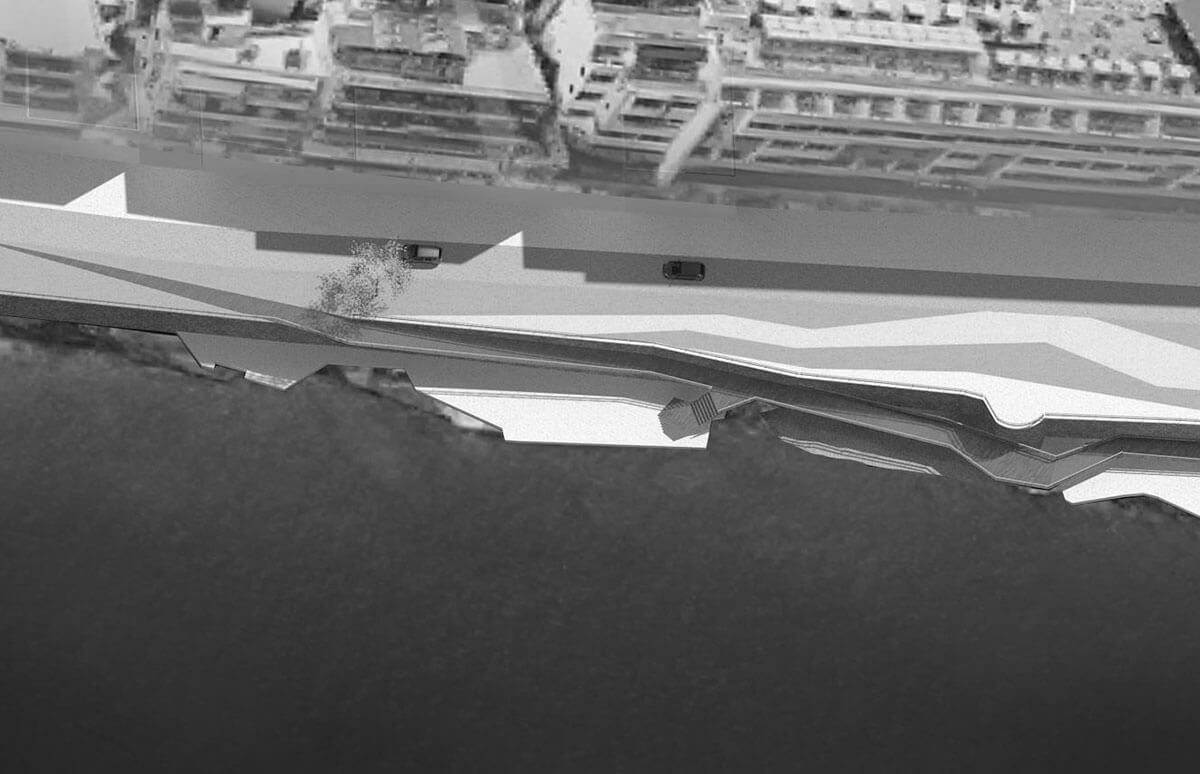 Agios Nikolaos Waterfront, main picture in black and white