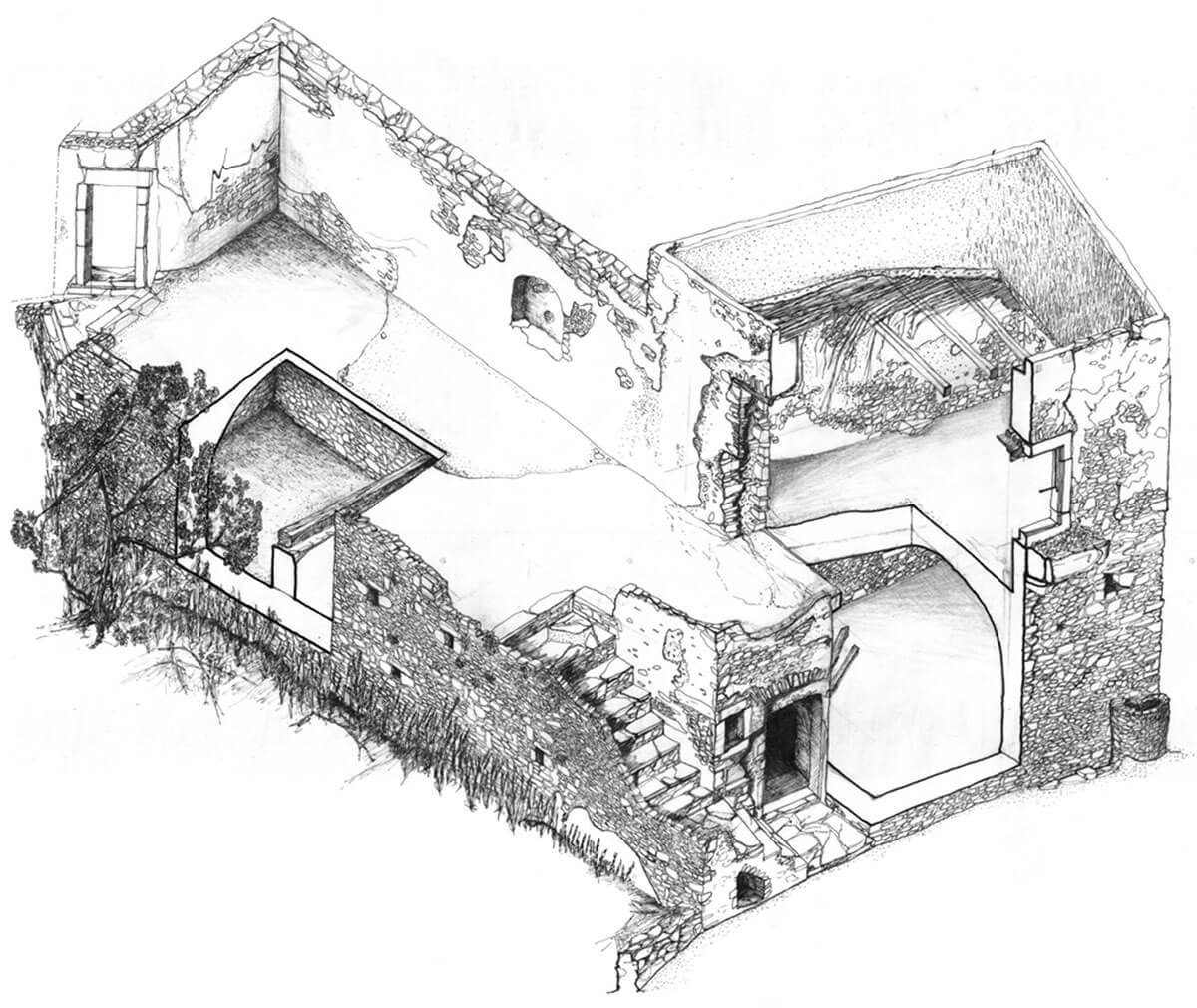 Kythera Studio Axonometric Section